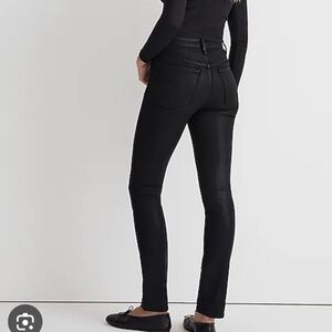 Madewell Stovepipe Black Jeans Coated Edition